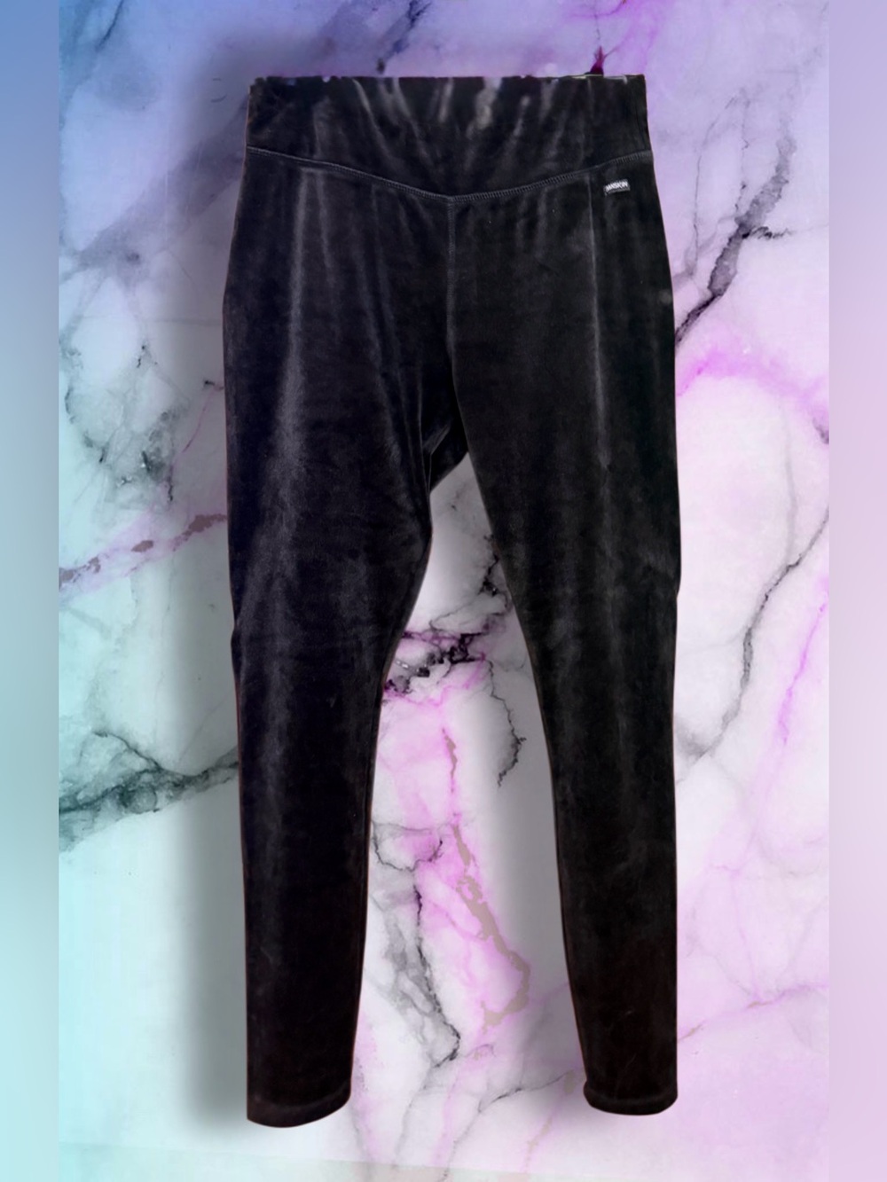 Danskin Black Velvet High-Waist Leggings size Large - Picture 3 of 5